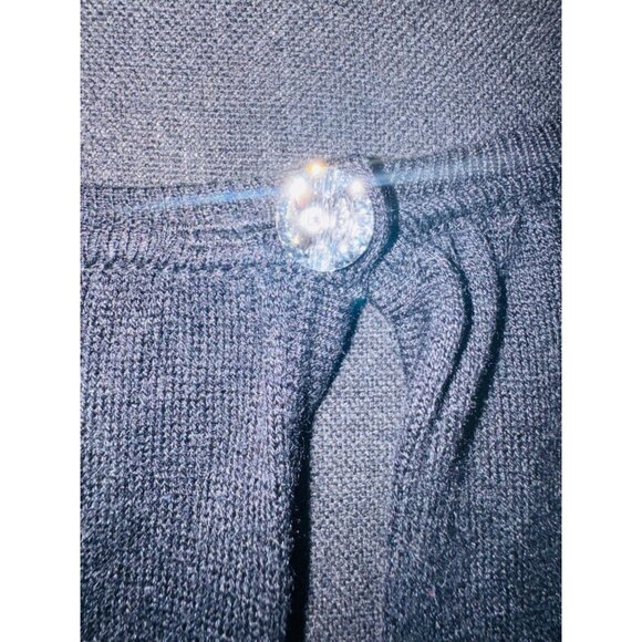 Forté Womens Medium Black Silk & Cashmere Long Sleeve M Cardigan Preppy Classic - Picture 9 of 11